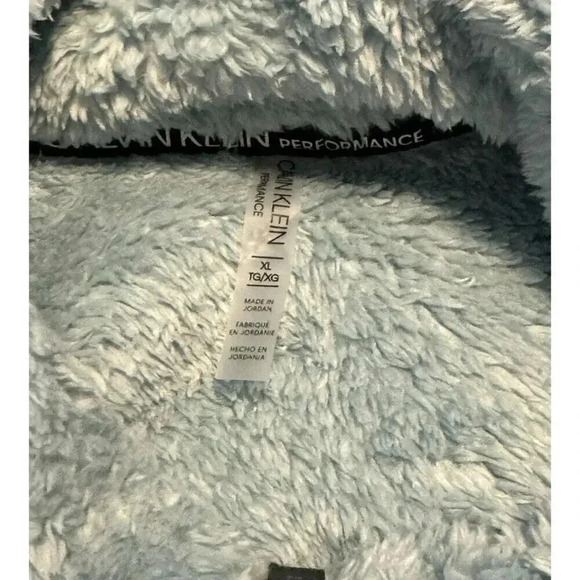 NEW Calvin Klein Women's‎ XL Blue Performance Fleece 1/4 Zip Cropped Sweatshirt - Picture 4 of 8